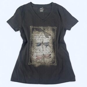 Dragonfly Graphic Tee Shirt Womens Size XS